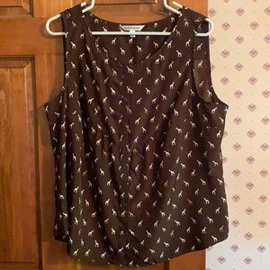 Croft & Barrow Button Up Giraffe Tank Size XL